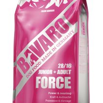 Bavaro_Force_Perspektive_mit-Schatten BAVARO FORCE ukusna, cjelovita hrana za mlade i odrasle pse svih pasmina koji trebaju mnogo energije. Hrana pruža energiju za naporaniji rad i izdržljivost. Dragocjene masne kiseline u sastavu hrane potiču rast dlake i zdravu kožu. Prirodna vlakna pomažu regulaciji probave.