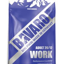 Bavaro_Work_Frontal_mit-Schatten BAVARO WORK ukusna, cjelovita hrana za mlade i odrasle pse svih pasmina koji trebaju mnogo energije. Hrana pruža energiju za naporaniji rad i izdržljivost. Dragocjene masne kiseline u sastavu hrane potiču rast dlake i zdravu kožu. Prirodna vlakna pomažu regulaciji probave.