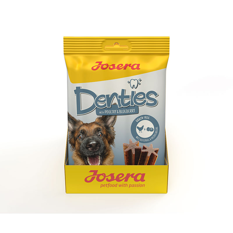 4032254773795_Hund_Josera_Denties_PoultryBlueberry_13x180g_frontal Dentalni štapići Josera Denties za pse s okusom piletine i borovnice