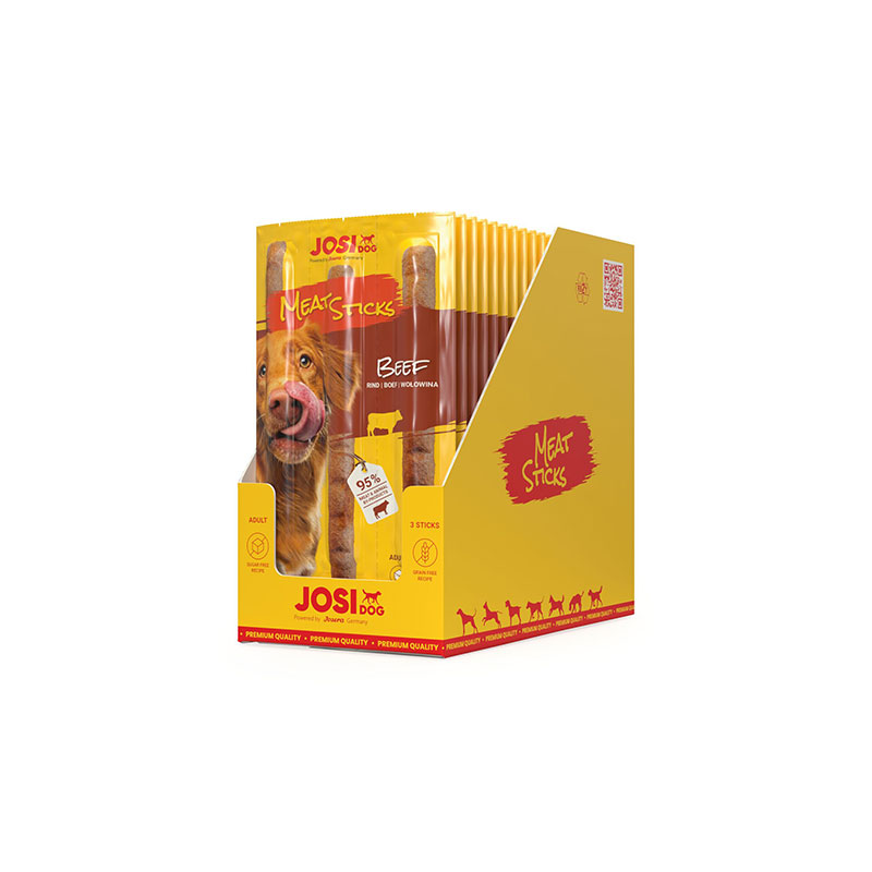 4032254780403_Hund_JosiDog_MeatSticks_Beef_20x33g_sideview-right JosiDog mesni štapići s okusom govedine, veliko pakiranje 20 x 3 štapića