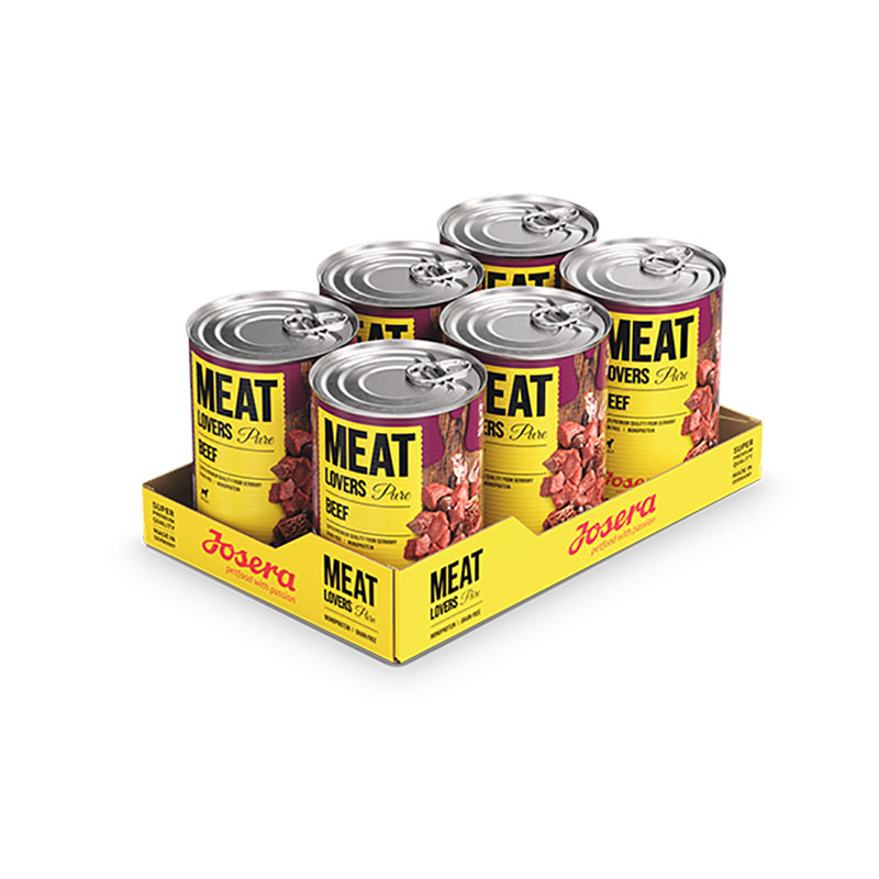 Josera_Meatlovers_Pure_Beef_6x800g Josera Meat Lovers mokra hrana za pse. Ukusna i sočna monoproteinska konzerva za pse Super Premium kvalitete.