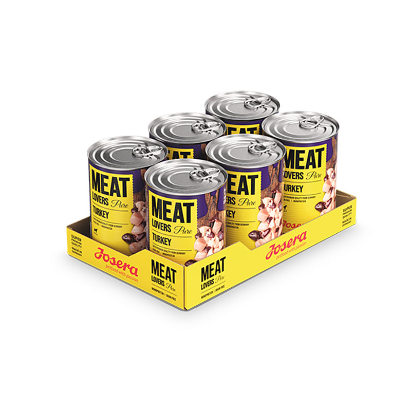 Josera_Meatlovers_Pure_Turkey_6x800g Josera Meat Lovers mokra hrana za pse. Ukusna i sočna monoproteinska konzerva za pse Super Premium kvalitete.